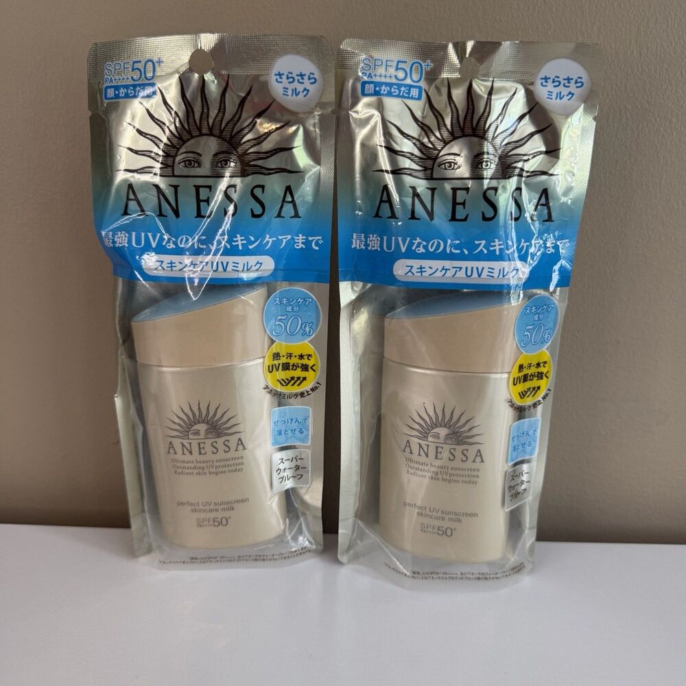NEW ANESSA by Shiseido Perfect UV Sunscreen Skincare Milk SPF 50+ 60ml Japan(x2)